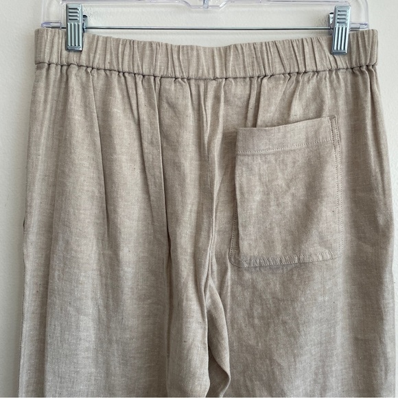 Theory linen pants Thorina Tierra Wash Cropped elastic waist stretchy minimalist - Picture 8 of 16